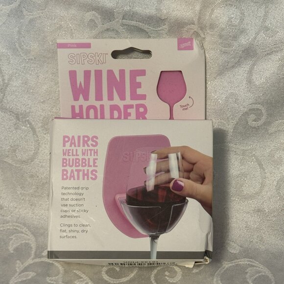 Sipski Other - Sipski Wine Holder Pink Self-Care Essentials Bathtub Relax Gift